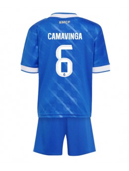 Billige Real Madrid Eduardo Camavinga #6 Tredjedraktsett Barn 2025-26 Kortermet (+ Korte bukser)